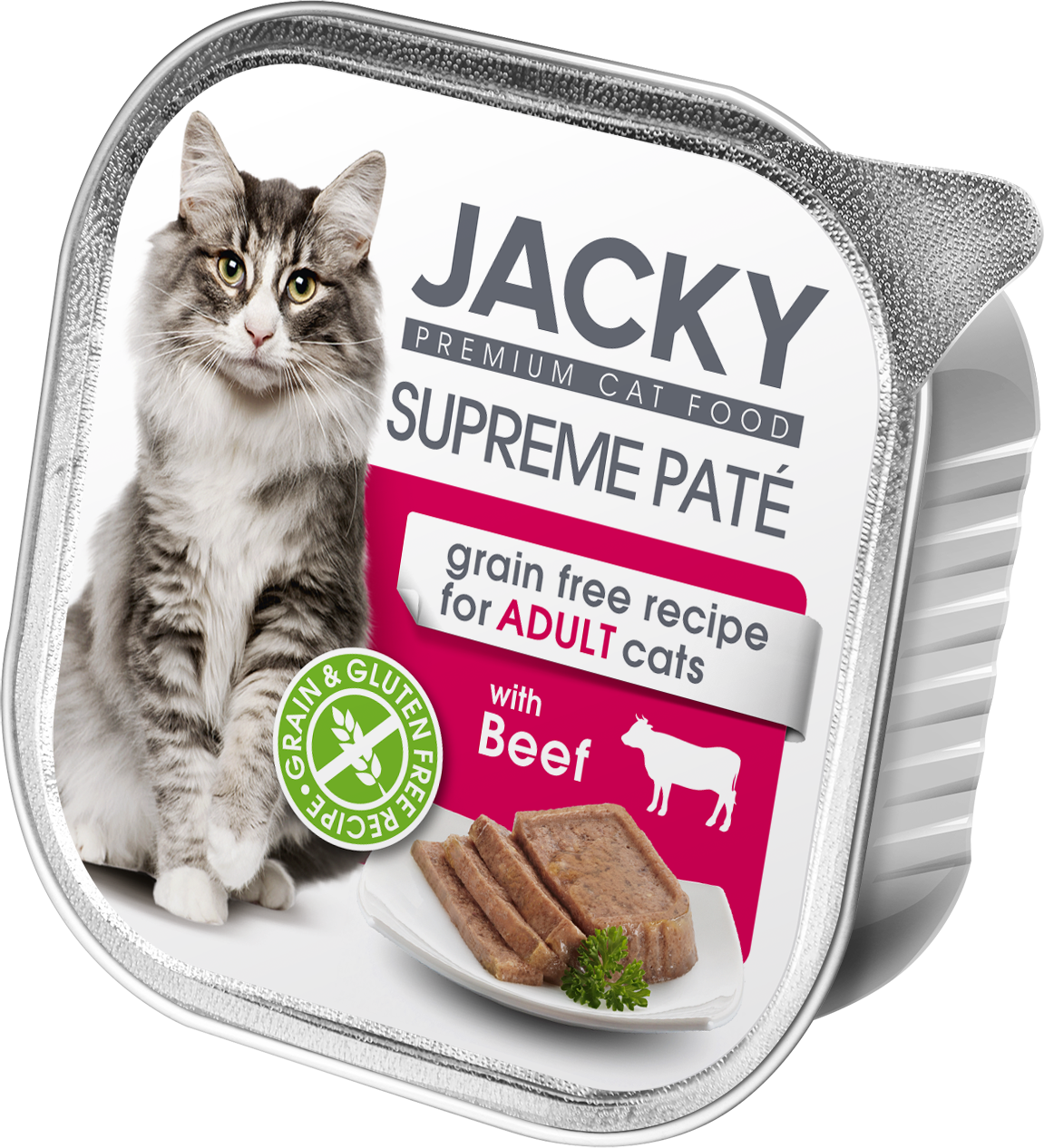 Jacky Supreme Paté pate de bovine 100g, conservă pentru pisici