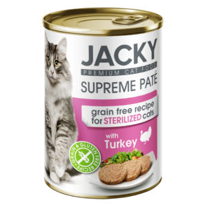 Jacky pate de curcan 400g, conservă pentru pisici sterilizați