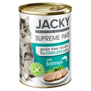 Jacky steril macska konzerv pástétom lazac, 400g