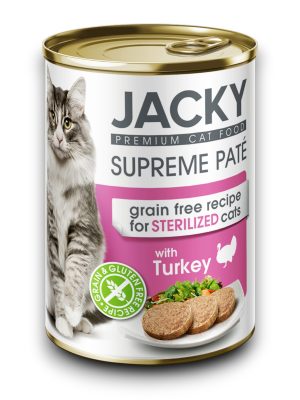 Jacky steril macska konzerv pástétom pulyka, 400g