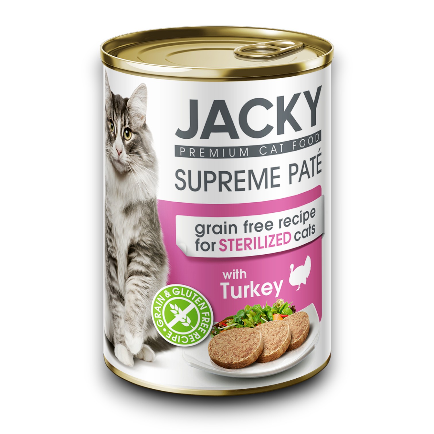Jacky steril macska konzerv pástétom pulyka, 400g