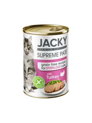 Jacky steril macska konzerv pástétom pulyka, 400g